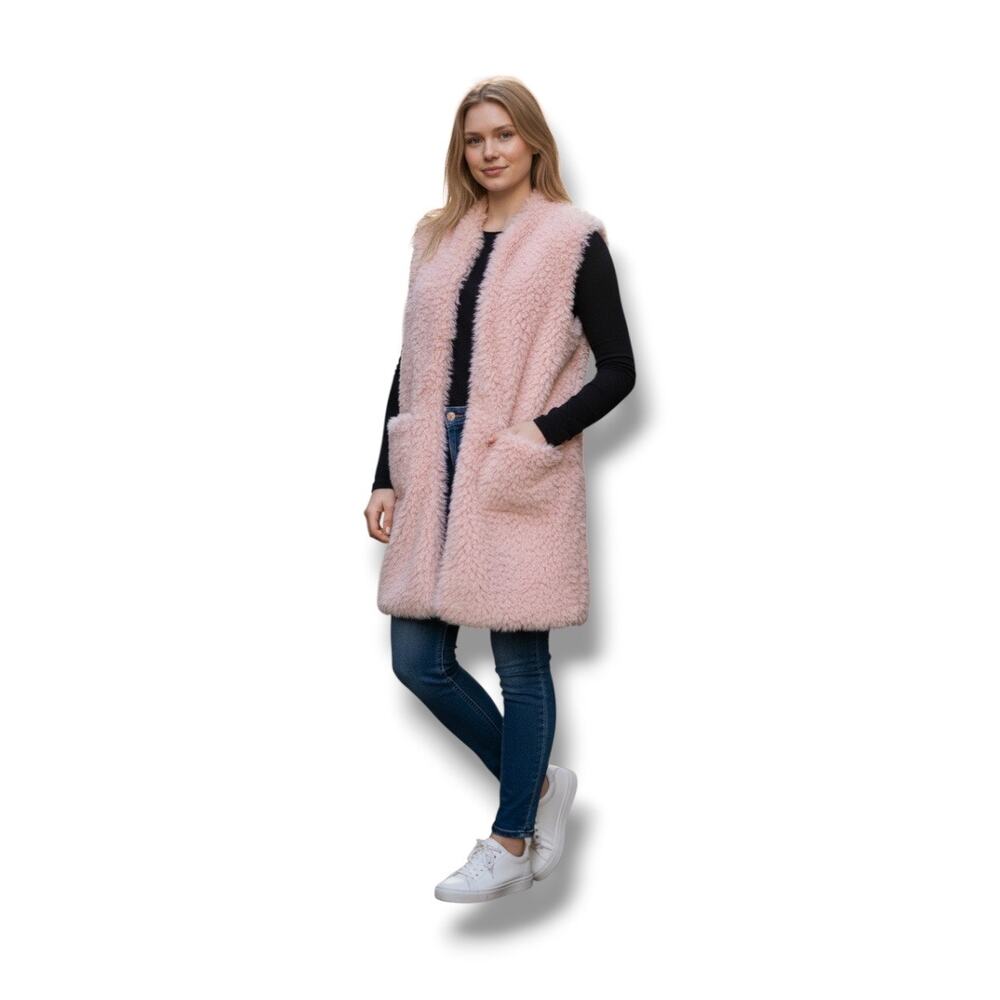 Ashley by 26 International faux fur long vest NWT